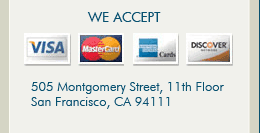 We accept Visa, Mastercard, American Express and Discover.